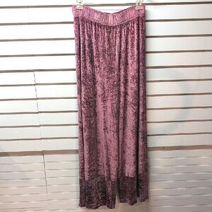 Blue Fish Women's Vintage Rose Crushed Velvet Pants Hand Painted Art To wear